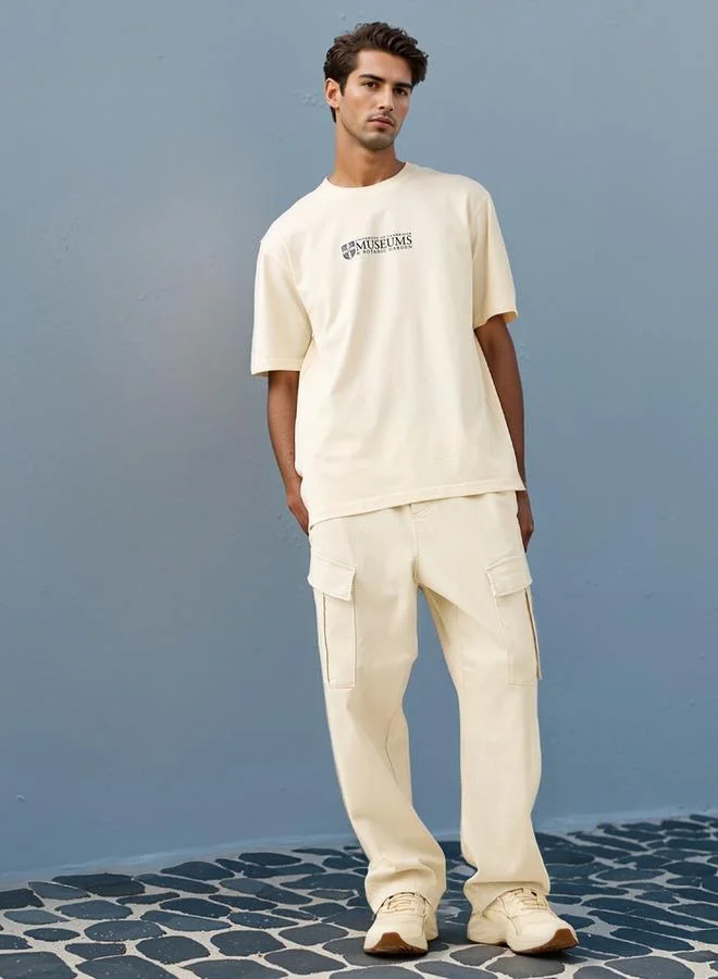 Splash FAV Museum Print T-shirt with Crew Neck