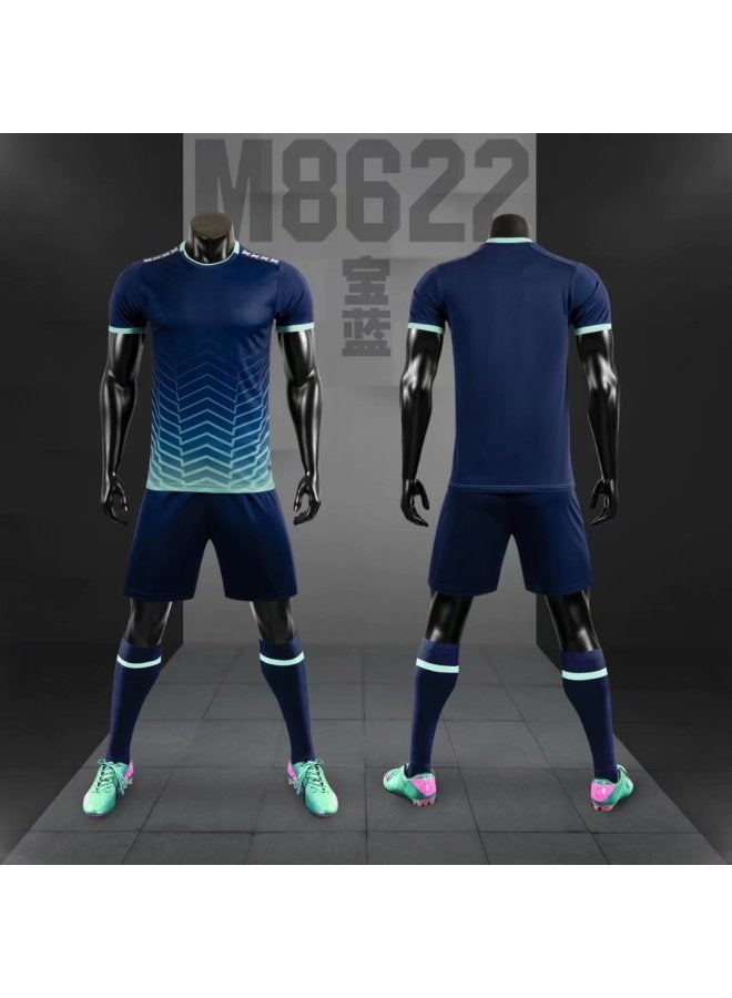 M8622 Sapphire Blue Short Sleeve Football Jersey - Image 1
