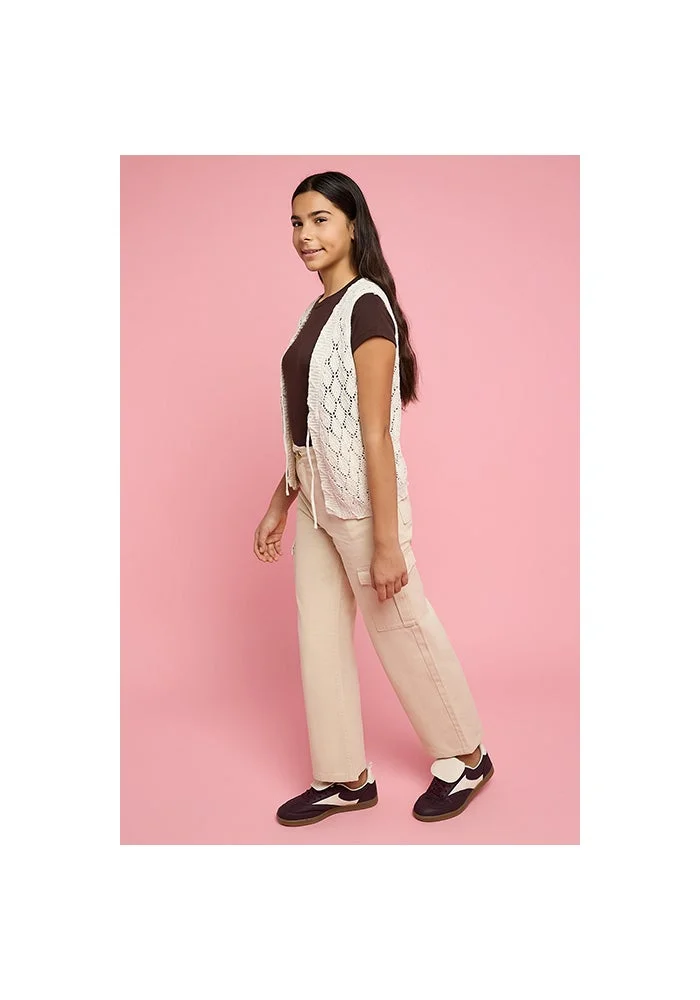 أر أند بي Solid Cargo Pants with Button Closure