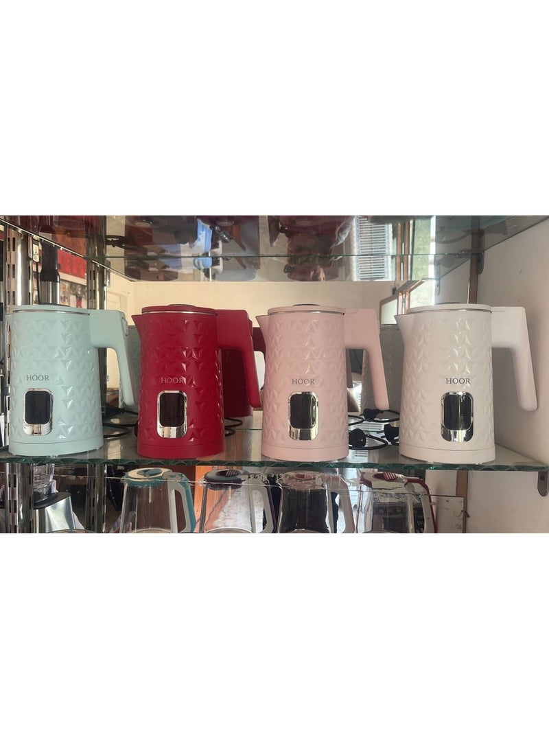 HOOR Hour Electric Kettle 2L 2200W Stainless Steel, Auto Shut Off & Boil Dry, Multi Color - Image 5