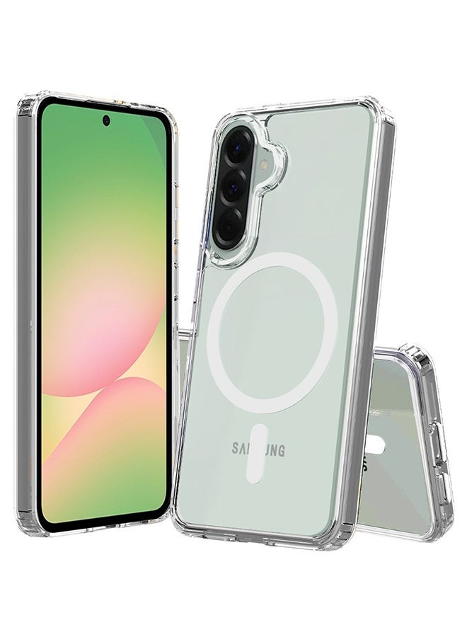 Tersely Clear Magnetic Case for Samsung Galaxy A56/A36 5G 2025, Transparent Cover Compatible with MagSafe, Hard Back Slim Shockproof Bumper, Support Wireless Charging - Image 1