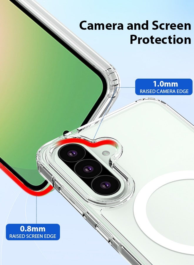 Tersely Clear Magnetic Case for Samsung Galaxy A56/A36 5G 2025, Transparent Cover Compatible with MagSafe, Hard Back Slim Shockproof Bumper, Support Wireless Charging - Image 4