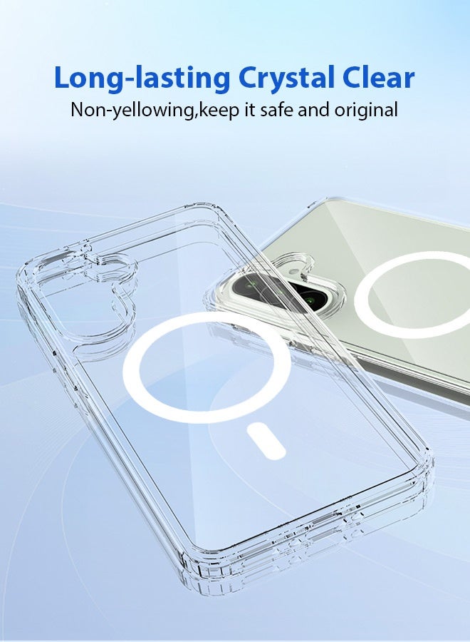 Tersely Clear Magnetic Case for Samsung Galaxy A56/A36 5G 2025, Transparent Cover Compatible with MagSafe, Hard Back Slim Shockproof Bumper, Support Wireless Charging - Image 5