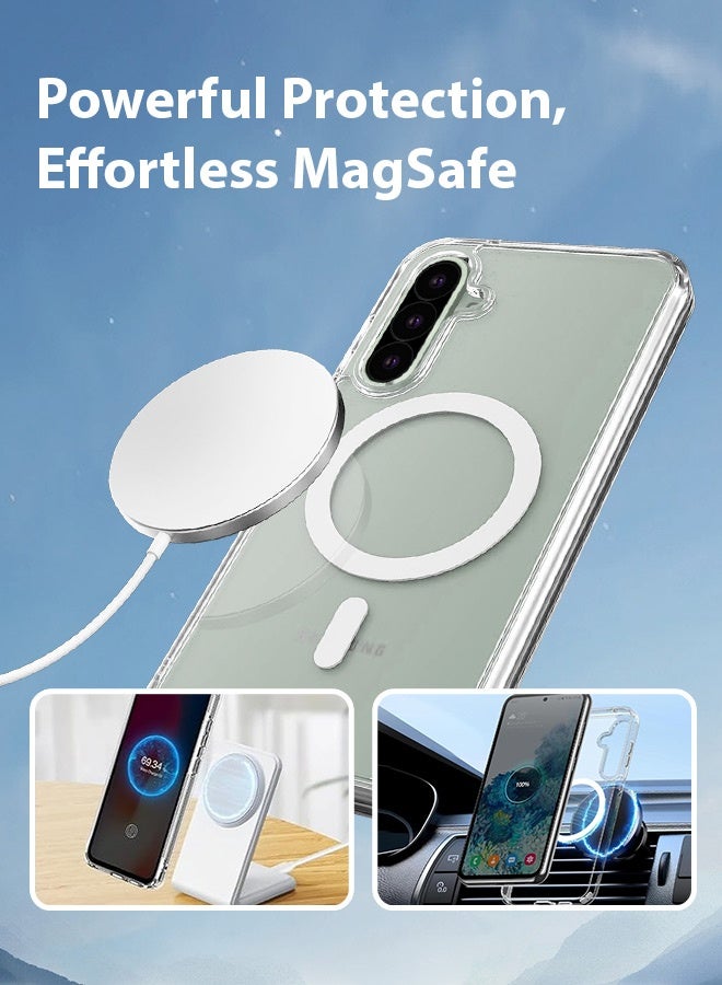 Tersely Clear Magnetic Case for Samsung Galaxy A56/A36 5G 2025, Transparent Cover Compatible with MagSafe, Hard Back Slim Shockproof Bumper, Support Wireless Charging - Image 2