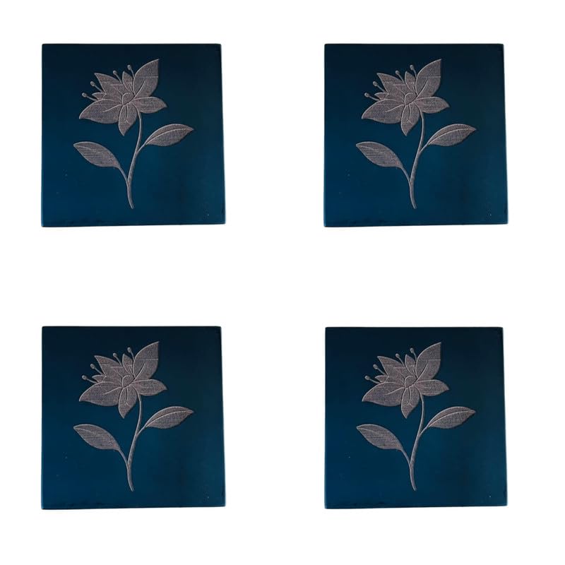 Espoir bloom wooden Tray srt of 2 with coasters set/home and kitchen/serving trays/desk organising EB-TC0606 - Image 2