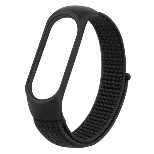 Tobfit Nylon Strap Compatible for Xiaomi Band 3/4 / 5/6 / Amazfit Band 5 (Watch Not Included), Removable Sport Belt for Men and Women (Black), 24 mm - Image 2