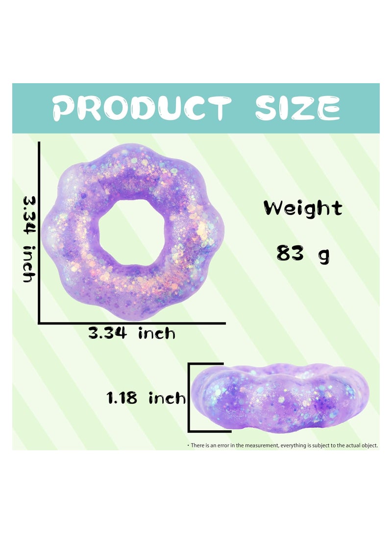 Zikra Wearable Stress Relief Toys, 2 Pack Donut Squishy Stress Relief Toys, Crystal Glitter Bracelet Soft Fidget Toys, Kids Party Favors, Classroom Rewards, Goody Bag Stuffers, for All People of All Ages - Image 3