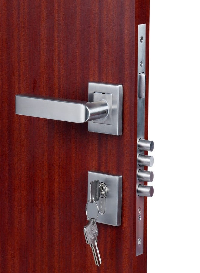 Crust Sirus Premium Rose Mortise Door Lock Handle Set/Mortise Lock with Brass Lock Body and 60 mm Brass Cylinder Set with 3 Brass Computer Keys (Both Side Key) - Image 3