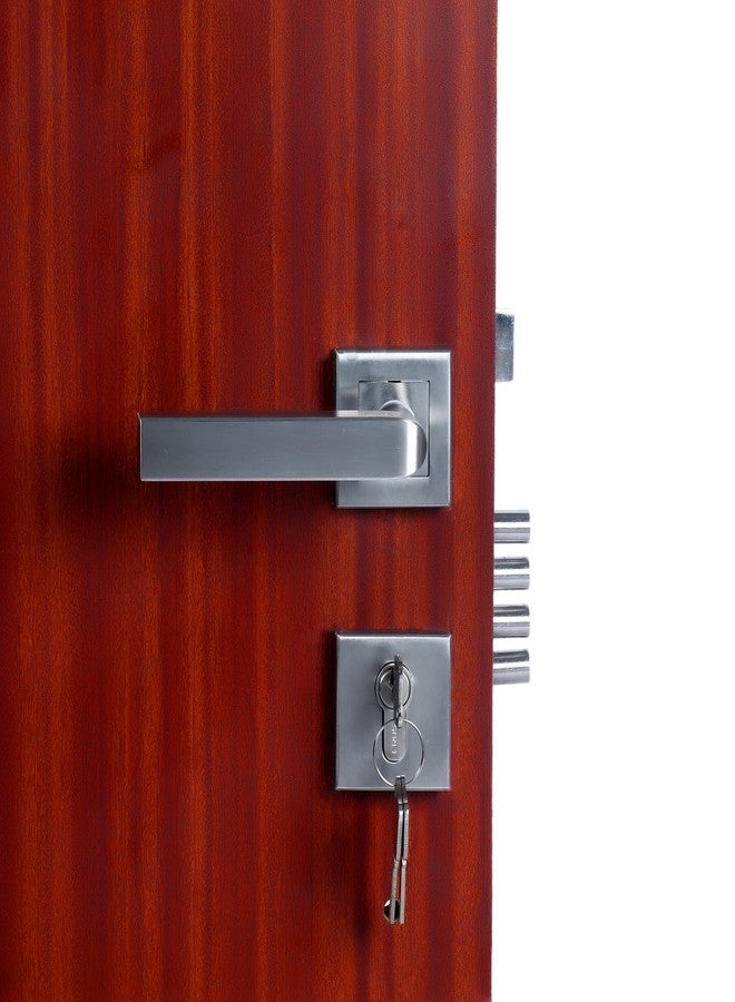 Crust Sirus Premium Rose Mortise Door Lock Handle Set/Mortise Lock with Brass Lock Body and 60 mm Brass Cylinder Set with 3 Brass Computer Keys (Both Side Key) - Image 2