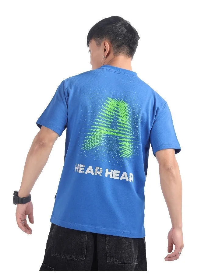 بيونغ تيشيرت مطبوع مطاطي بتأثير ثلاثي الأبعاد أزرق