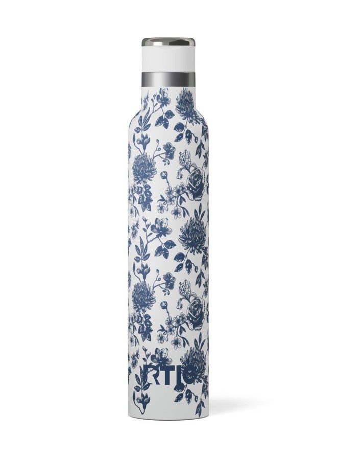 RTIC 20oz Journey Water Bottle Ceramic Lined Metal Stainless Steel Vacuum Insulated, BPA Free, Reusable, for Water, Hot and Cold Drinks, Travel, Sports, Camping, Blue Bouquet - Image 1