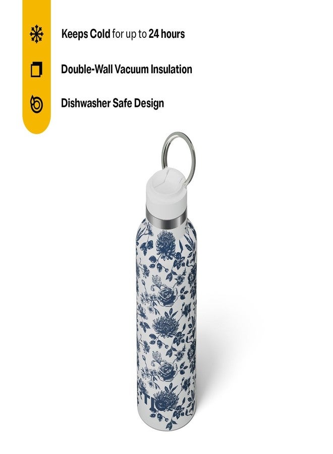 RTIC 20oz Journey Water Bottle Ceramic Lined Metal Stainless Steel Vacuum Insulated, BPA Free, Reusable, for Water, Hot and Cold Drinks, Travel, Sports, Camping, Blue Bouquet - Image 2