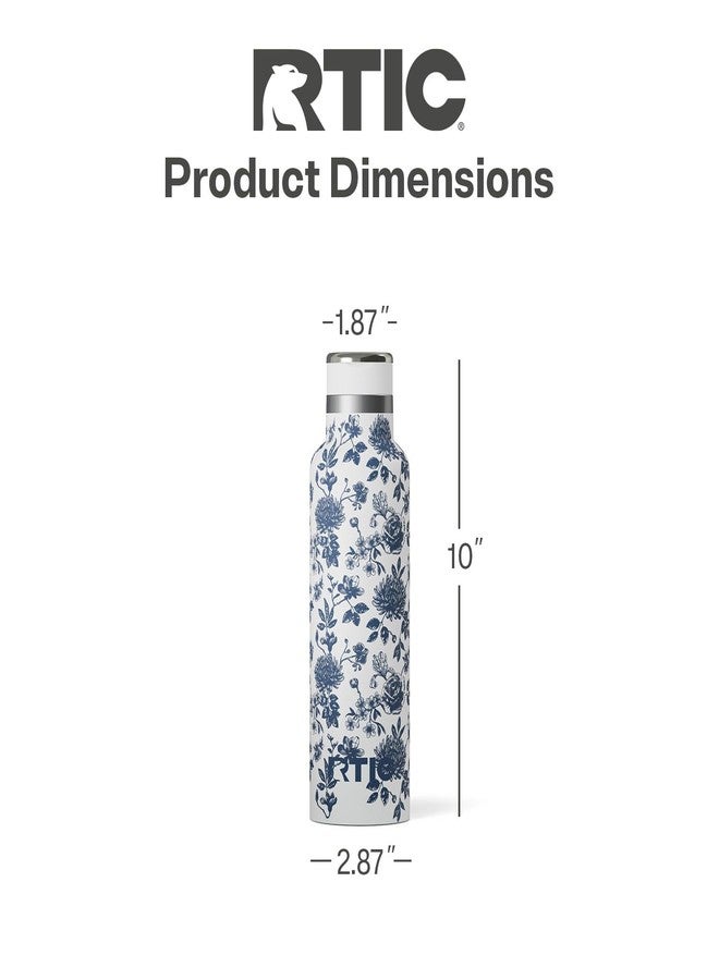 RTIC 20oz Journey Water Bottle Ceramic Lined Metal Stainless Steel Vacuum Insulated, BPA Free, Reusable, for Water, Hot and Cold Drinks, Travel, Sports, Camping, Blue Bouquet - Image 4