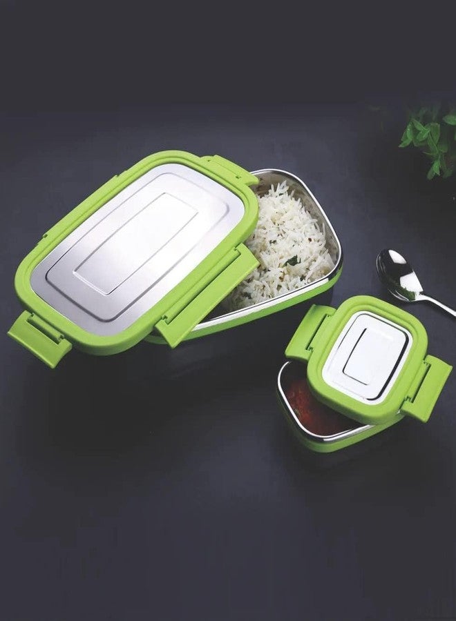 Gcrox Stainless Steel Lunch Box for Office & School | Leak-Proof | Compact Tiffin Set for Boys, Girls & Adults – BPA-Free & Durable - Image 2