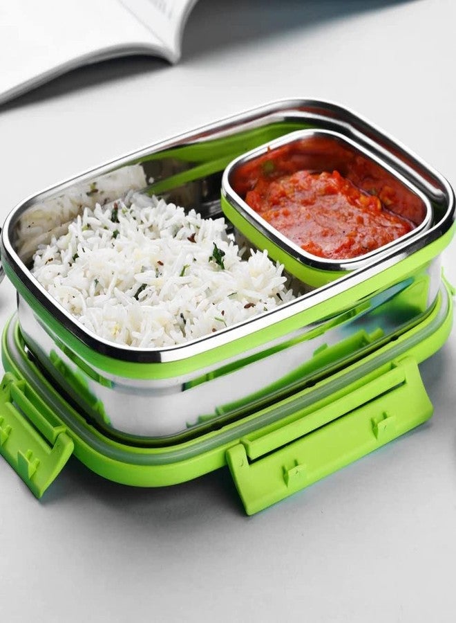 Gcrox Stainless Steel Lunch Box for Office & School | Leak-Proof | Compact Tiffin Set for Boys, Girls & Adults – BPA-Free & Durable - Image 1