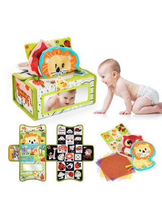 Jollybaby Mystery Tissue Box Toy for Baby 0-6-12 Month with Tummy Time Mirror Toy, Montessori Sensory Learning Toy for 1 Year Old Infant with Teether Crinkle Paper, High Contrast Toy for Newborn Gift - pzsku/Z777D1CC082742FE7465EZ/45/_/1737031910/6acbfcc7-4080-4fbb-b088-a25f14b2f8ca