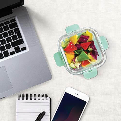 Allo FoodSafe Glass Containers with Lids, Lunch Boxes for Office with Break Free Lock,Microwave Safe Containers, Borosilicate Meal Prep Glass Food Storage Containers for Kitchen, Set of 2, 310ml - Image 4