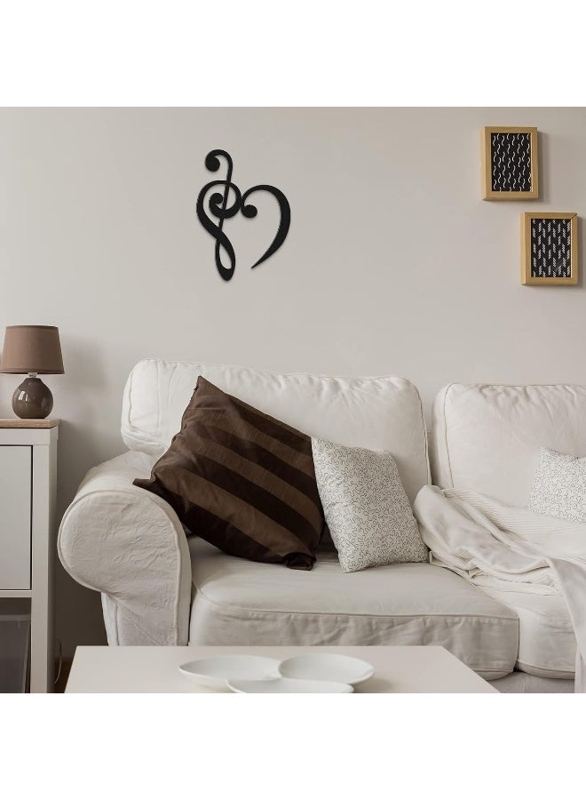 TPGP فن الجدار الخشبي على شكل قلب مع علامة نوتة موسيقية - Image 4