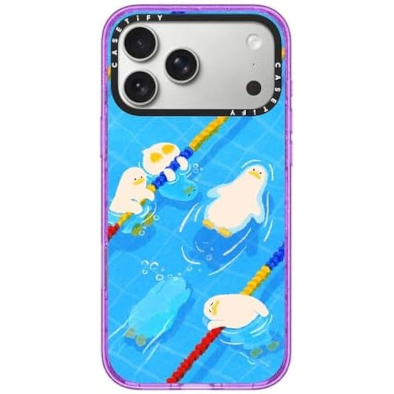 Casetify Impact iPhone 17 Pro Max Case 【Slim/Compatible with Magsafe / 8.2 ft. 4X Military Grade Drop Protection】 - Pool time - Glitter Purple - Image 1