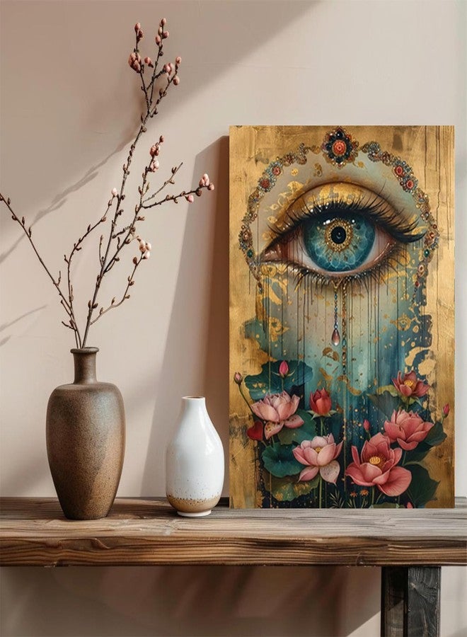 xcemhil Paint by Numbers Kit for Adults Eye, Paint by Number Eye and Lotus, Paint by Numbers Kit for Adults Beginner for Gift and Home Wall Decor 16x20 Inch - Image 2