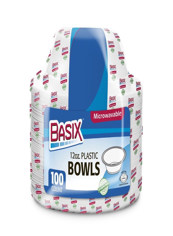 Basix [400 Count] Basix Disposable 12 Oz White Plastic Soup Bowls, Microwavable, Great For Events, Home, Office, Wedding, Parties, School, Take Out Or Everyday Use, 4 Packs - Image 2