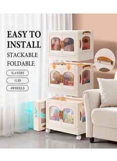 NKX 3 Layers Stylish Multi-Functional Storage Cabinet Wardrobe  - Image 5