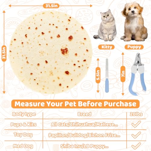 MASHDE 31.5" Large Cat Grooming Wrap for Cutting Nails, Self-Stick Dog Cat Burrito Wrap with Nail Clippers Kit, Soft Tortilla Blanket Pet Tool Gifts for Multifunctional Care Medicine Anti-Escape - Image 5