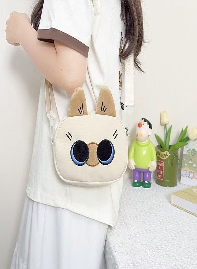 Ueeksry Cute Nylon Siamese Cat Shoulder Bag, Crossbody Bag, Kawaii Animal Purse with Zipper for Women - Image 4