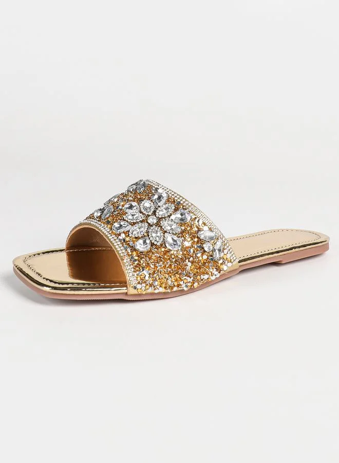 Take Two Embellished Flat Sandals