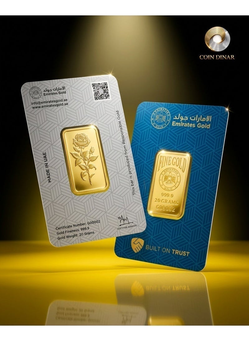 Emirates Gold 20g Gold Bar 24KT Pure 999.9 – Certified Bar-WITH INVOICE - Image 4