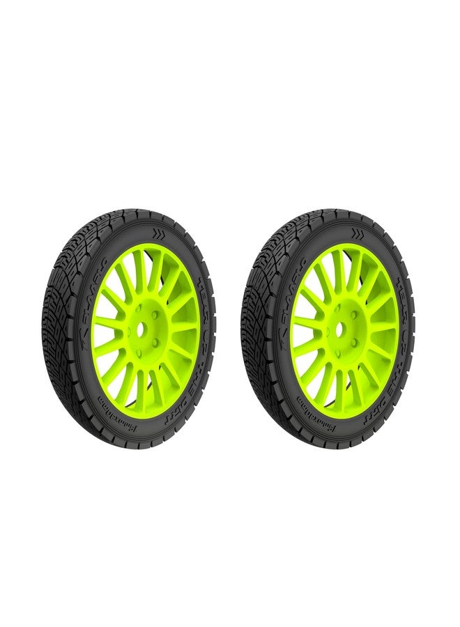 CROBOLL XTS-032 Wheel hub& Tire (Green) for 1:10 Rally Car (2PCS)