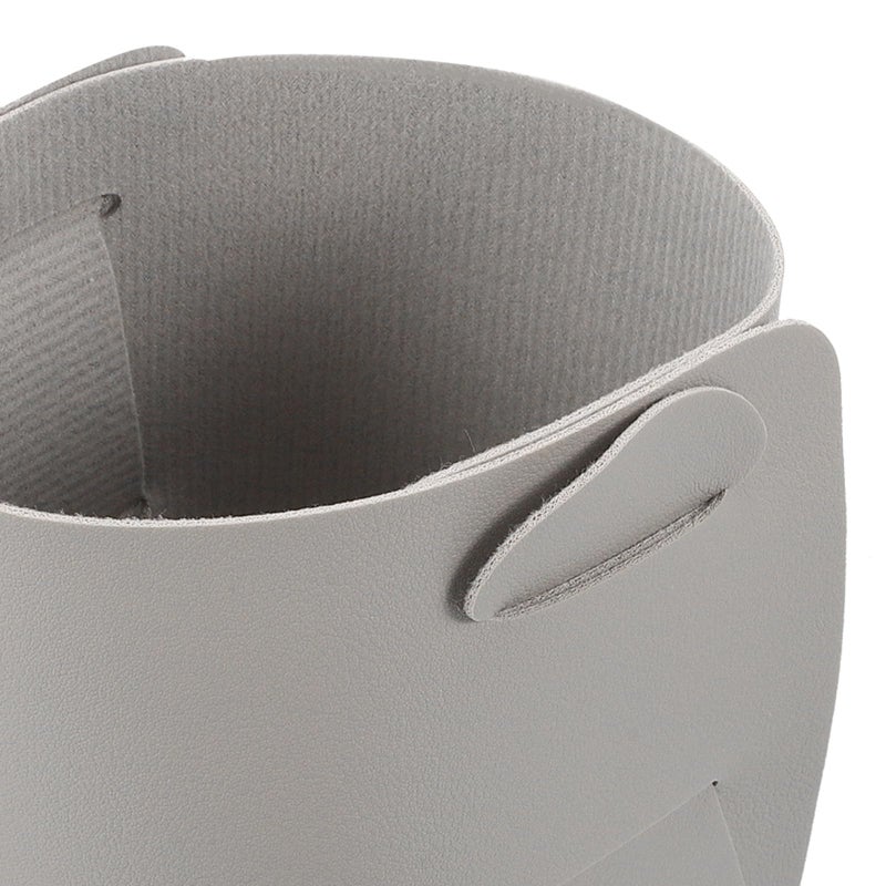 Foldable PVC Leather Storage Box Gray Cosmetic Organizer Tray Key Holder Makeup Brush Organizer - Image 4