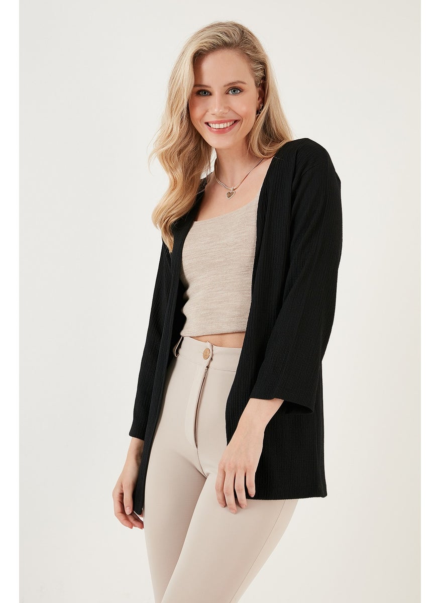 Lela Crinkle Fabric Comfortable Cut Cardigan Women's Cardigan 5864982  - Image 2