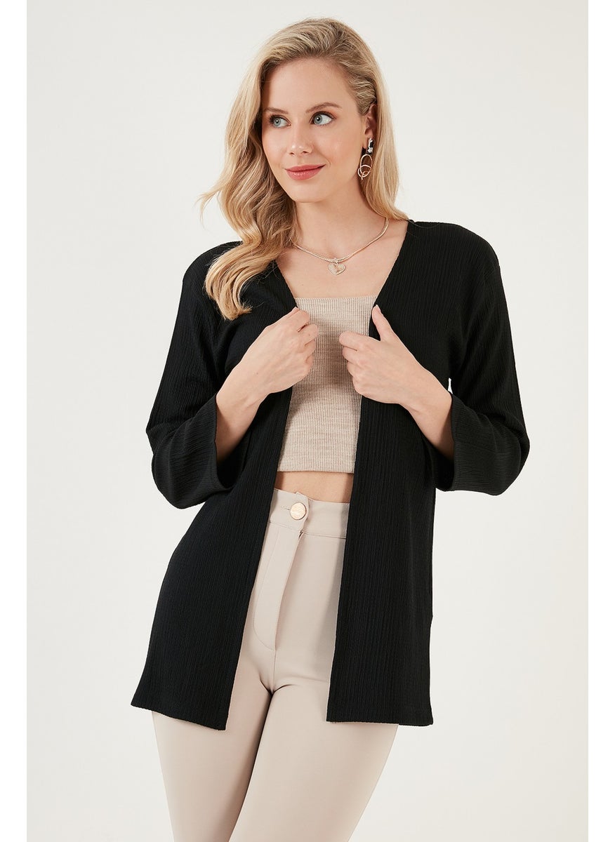 Lela Crinkle Fabric Comfortable Cut Cardigan Women's Cardigan 5864982  - Image 3