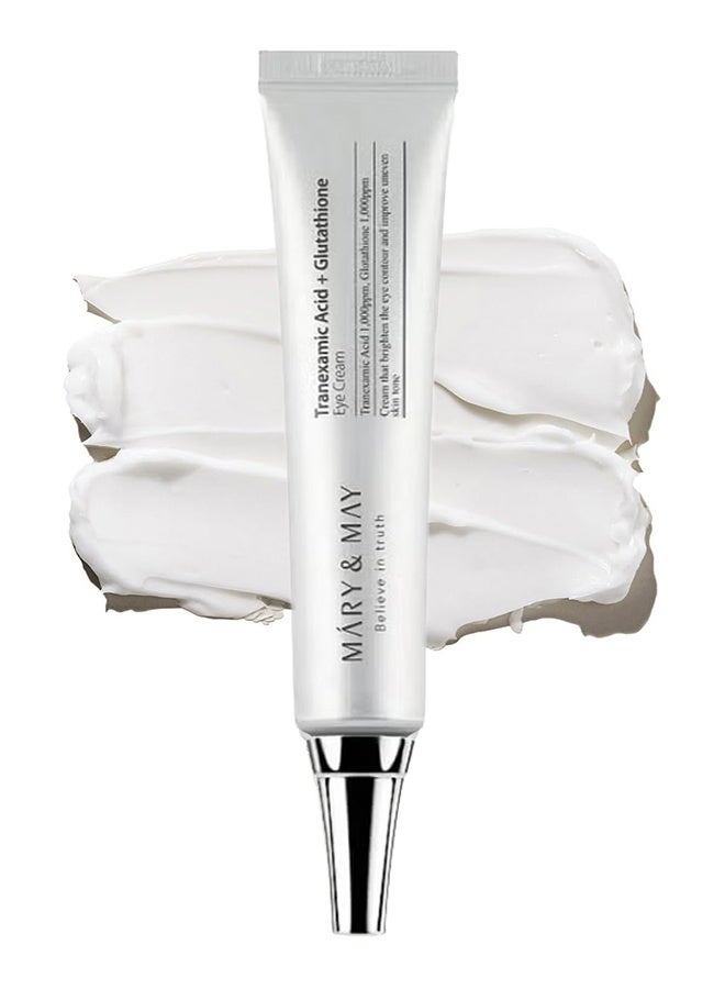 Mary & May  كريم العيون بحمض الأمينوكسيميك والجلوتاثيون 30 جرام - مضاد أكسدة قوي يقلل من الهالات السوداء ويعزز توحيد لون البشرة مع فيتامين سي - مناسب للاستخدام الصباحي والمسائي - Image 1