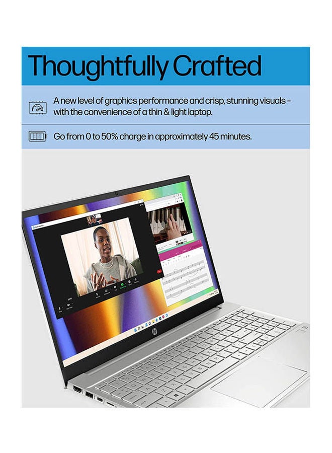 Hp Fq5043Ne I7-1255U-8-512-W11 Laptop With 15.6 Inch Core I7 8 Gb Ram 512 Gb Ssd Intel Xe Graphics Windows 11 English/Arabic Natural Silver - Image 2