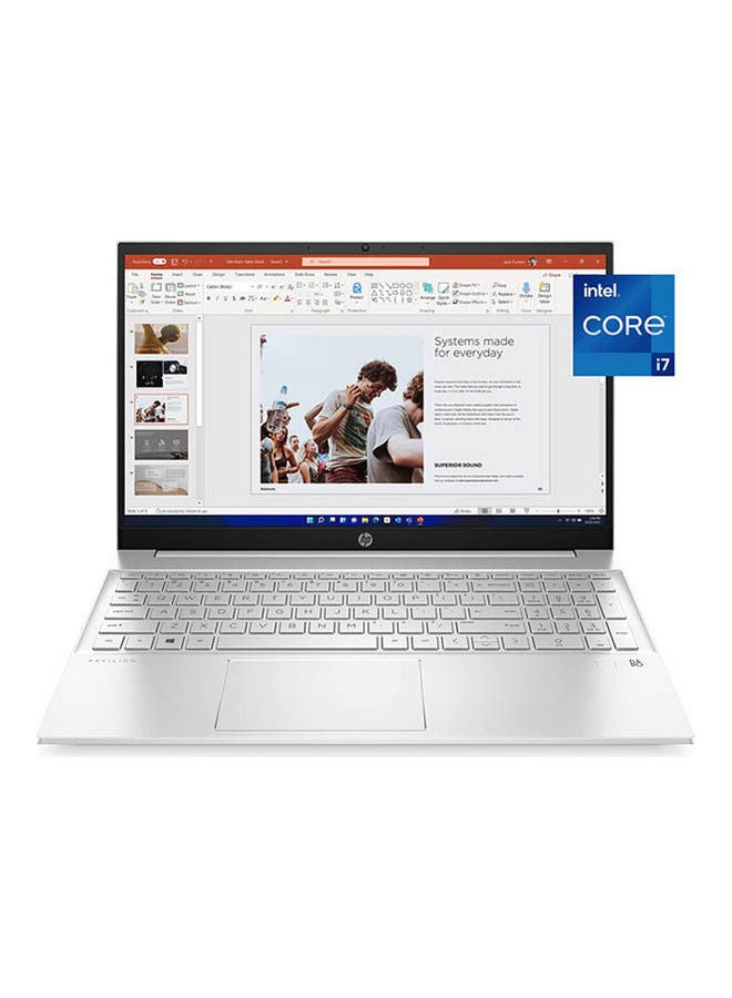 Hp Fq5043Ne I7-1255U-8-512-W11 Laptop With 15.6 Inch Core I7 8 Gb Ram 512 Gb Ssd Intel Xe Graphics Windows 11 English/Arabic Natural Silver - Image 1