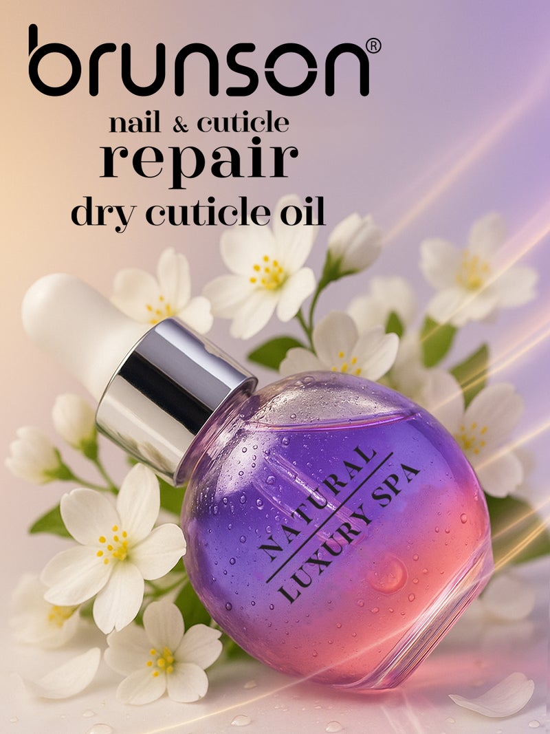 Brunson Nail and Cuticle Repair Oil 30ml Double Layer Hydrating and Nourishing Cuticle Oil with Vitamin E Salon Quality Cuticle Oil for Dry Brittle Nails and Nail Growth Quick Absorbing and Non Greasy - Image 4
