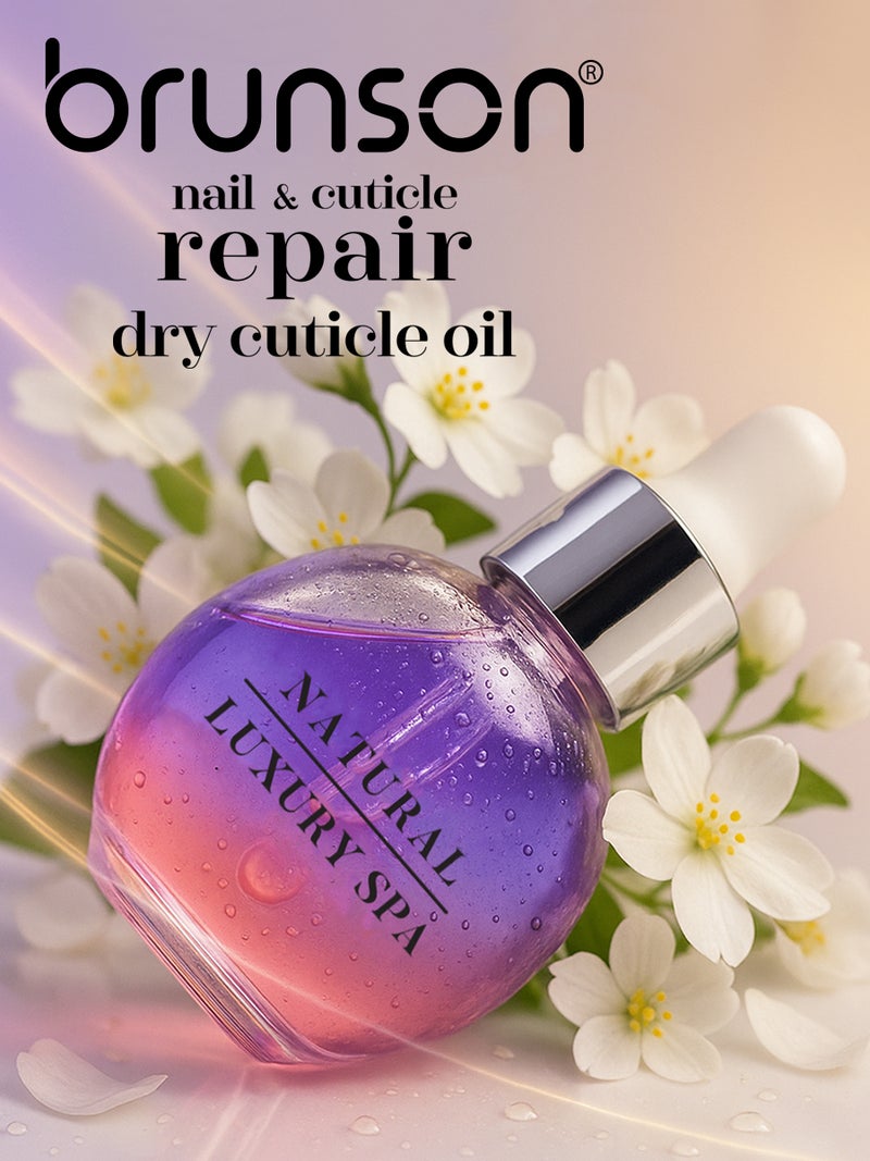 Brunson Nail and Cuticle Repair Oil 30ml Double Layer Hydrating and Nourishing Cuticle Oil with Vitamin E Salon Quality Cuticle Oil for Dry Brittle Nails and Nail Growth Quick Absorbing and Non Greasy - Image 2