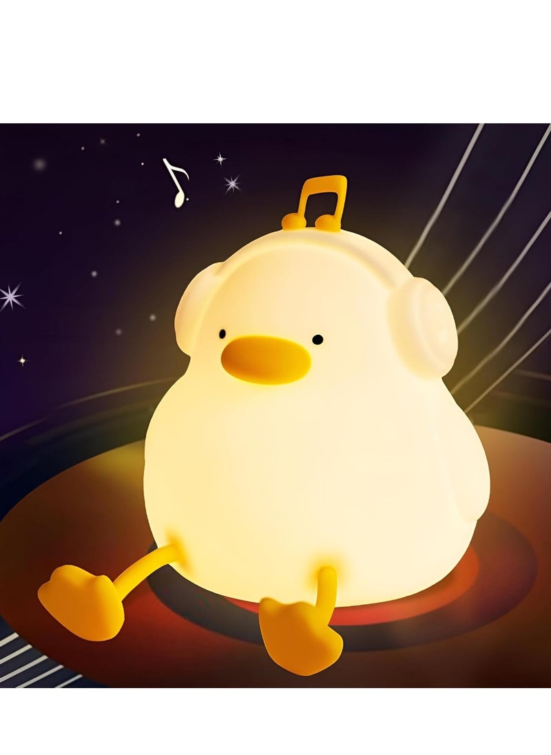 ELTRAZONE Duck Night Light for Kids | Soft Silicone Squishy LED Lamp with Touch Control & Dimming | Rechargeable Cute Bedside Nursery Light & Phone Holder for Boys & Girls | Adorable Gift for Baby Room, Bedroom, Travel & Nighttime Comfort  - Image 1