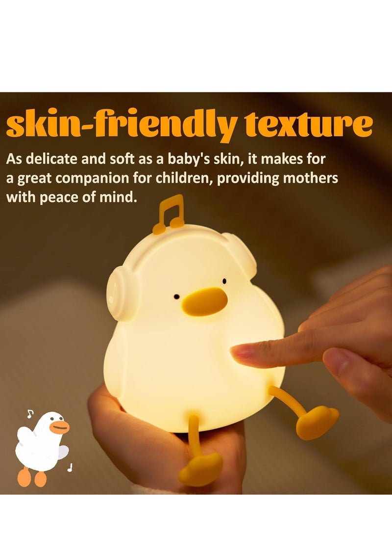ELTRAZONE Duck Night Light for Kids | Soft Silicone Squishy LED Lamp with Touch Control & Dimming | Rechargeable Cute Bedside Nursery Light & Phone Holder for Boys & Girls | Adorable Gift for Baby Room, Bedroom, Travel & Nighttime Comfort  - Image 4