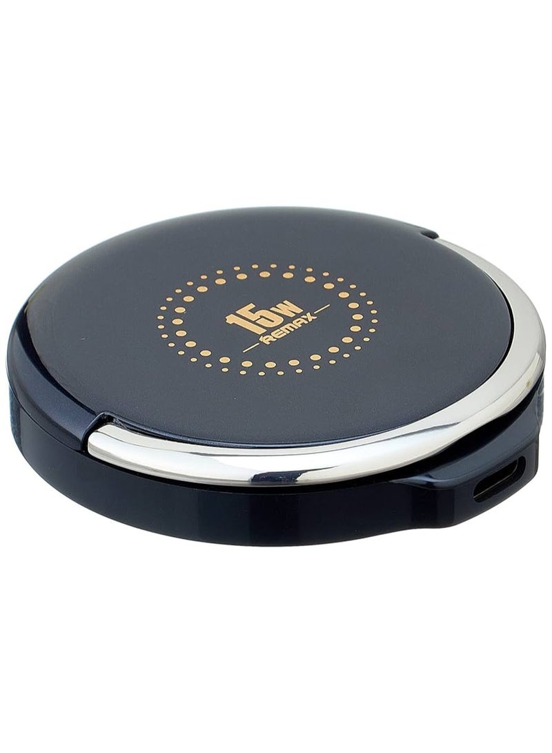 REMAX Rp-W50 Magnetic Foldable Wireless Charger Designed With Practical Design And Light Weight Fits Multi Smart Devices 15W - Black‏ - Image 1