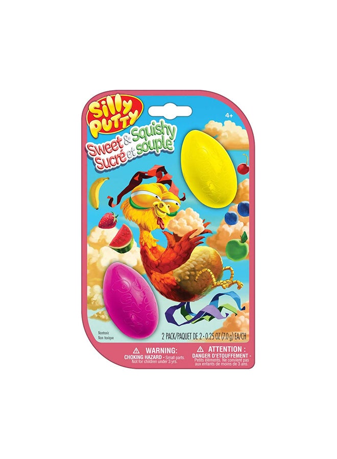 Crayola بيض سيللي باتي المعطر 2-pack – روائح فواكه متنوعة حلوة وطرية، لعبة حسية للأطفال من عمر 4 سنوات فما فوق، سيللي باتي كلاسيكية مرنة، غير سامة - Image 1