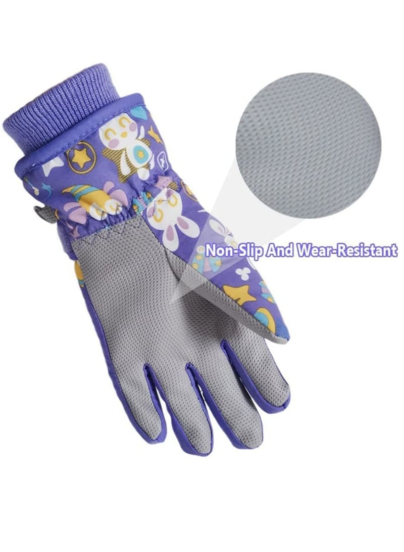 SOLARAE Kids Winter Gloves, Children Warm Stretchy Knitted Cuff Mittens for Boys and Girls Outdoor Sports Ski Cycling Running 4-6 Years - Image 5