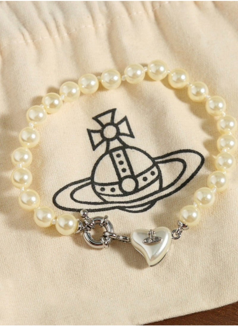 Vivienne Westwood Heart Pearl Bracelet  - Image 3