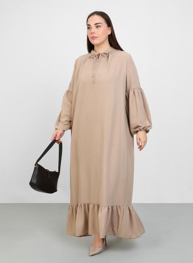 مودانيسا فستان طويل بمقاس كبير بأكمام بيشوب - Image 1