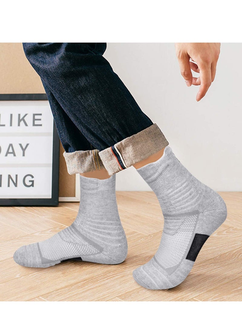Generic Basketball Socks, Men's Sports Socks Thickened Mid Tube Badminton Socks Running Socks Outdoor Elite Socks, Sweat Absorbing Non-Slip Basketball Socks for Teens and Adults (3 Pairs) - Image 2