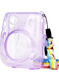 Generic Hot-selling Polypola Mini11 Camera Storage Case Transparent Glitter Crystal Scratch-resistant Drop-resistant Case-Color:Transparent Flash Purple  - Image 1