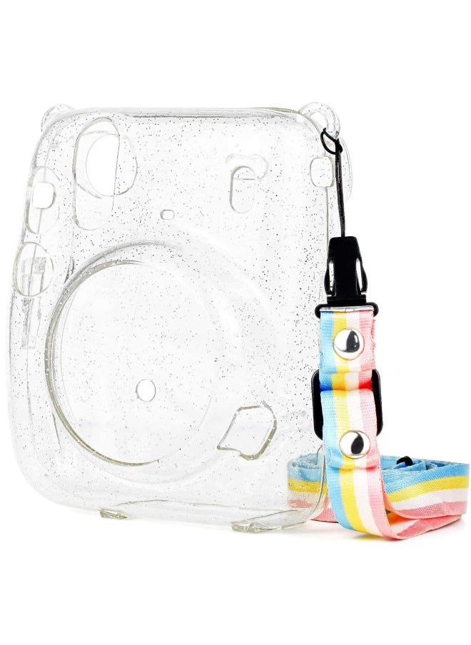 Generic - Hot-selling Polypola Mini11 Camera Storage Case Transparent Glitter Crystal Scratch-resistant Drop-resistant Case-Color:Transparent Flash Purple - Image 1