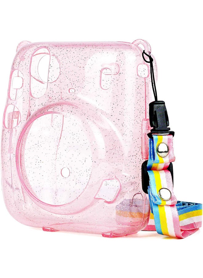 Generic - Hot-selling Polypola Mini11 Camera Storage Case Transparent Glitter Crystal Scratch-resistant Drop-resistant Case-Color:Transparent Flash Purple - Image 1